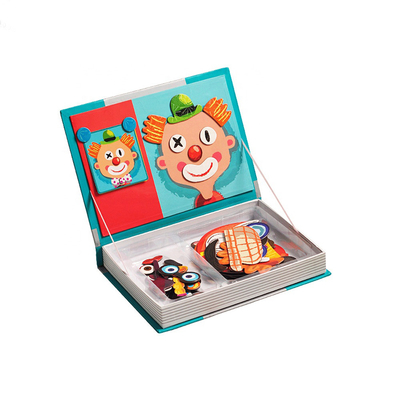 Un buon prezzo. OEM Crazy Faces Magnetic Book Legno Puzzle Puzzle Play Box Per bambini di 3 anni in linea
