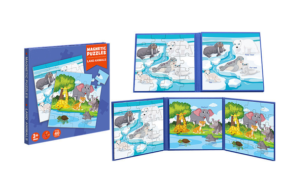 Un buon prezzo. Giocattoli di puzzle magnetico didattico per bambini Animali da terra per bambini di 5 anni in linea