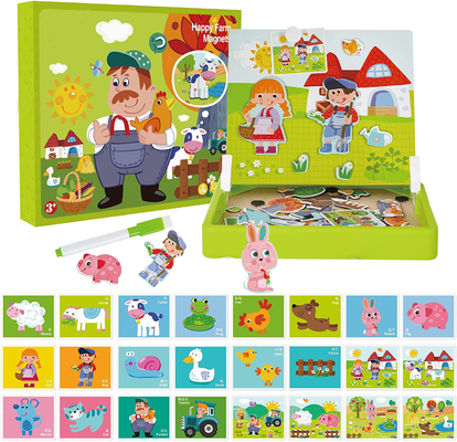 Un buon prezzo. Giocattoli per bambini personalizzati Legno Magnetico Puzzles Puzzles per bambini di 4 anni 65pcs in linea