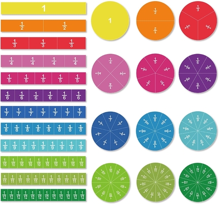 Un buon prezzo. Set di frazioni di cerchi di piastrelle magnetiche 156 pezzi 12 codifica dei colori Conteggio e giocattoli di matematica in linea