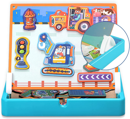 Bambini in età prescolare giocattoli di puzzle magnetici veicoli di ingegneria per età 4-8 40Pcs