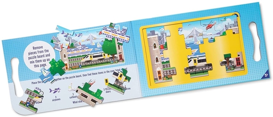 Un buon prezzo. Carry Magnetic Jigsaw Puzzle Travel Toy Vehicle 15 pezzi verde in linea